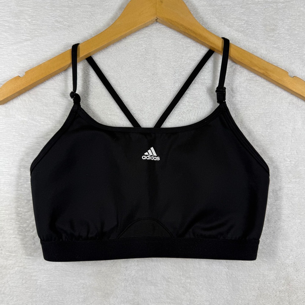 Adidas Womens Light Support Sports Bra Black Small A-C Cup Crisscross Back